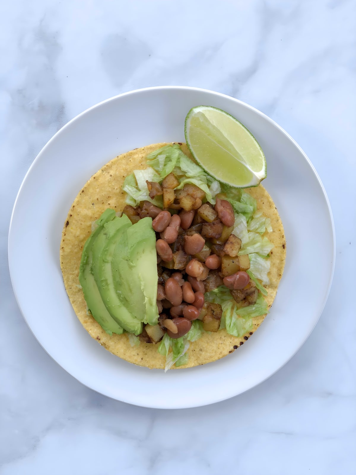 Pinto Bean and Potato Tostadas