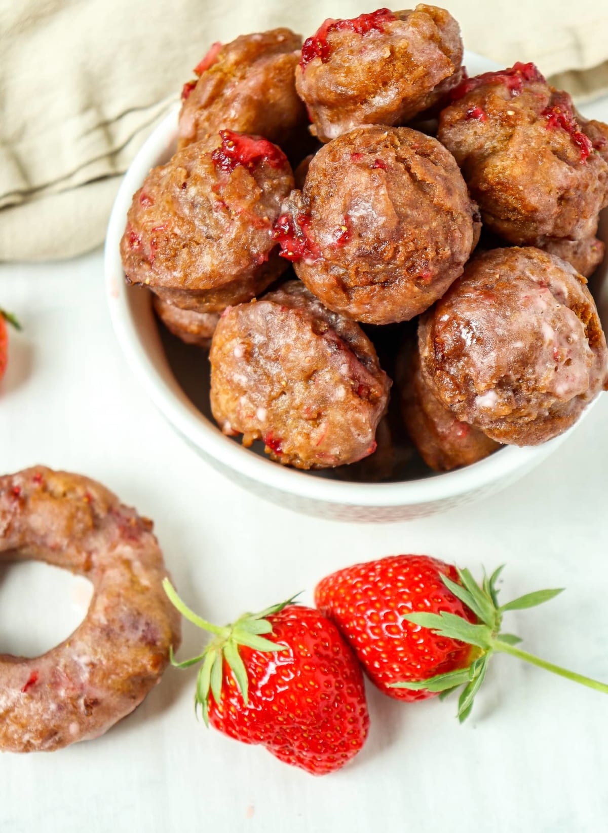 Strawberry Sour Cream Doughnuts