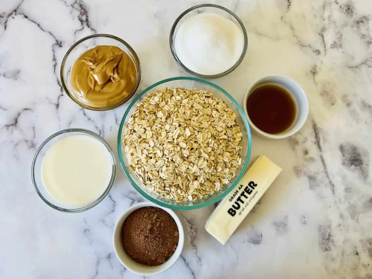 Chocolate No Bake Peanut Butter Oatmeal Cookies