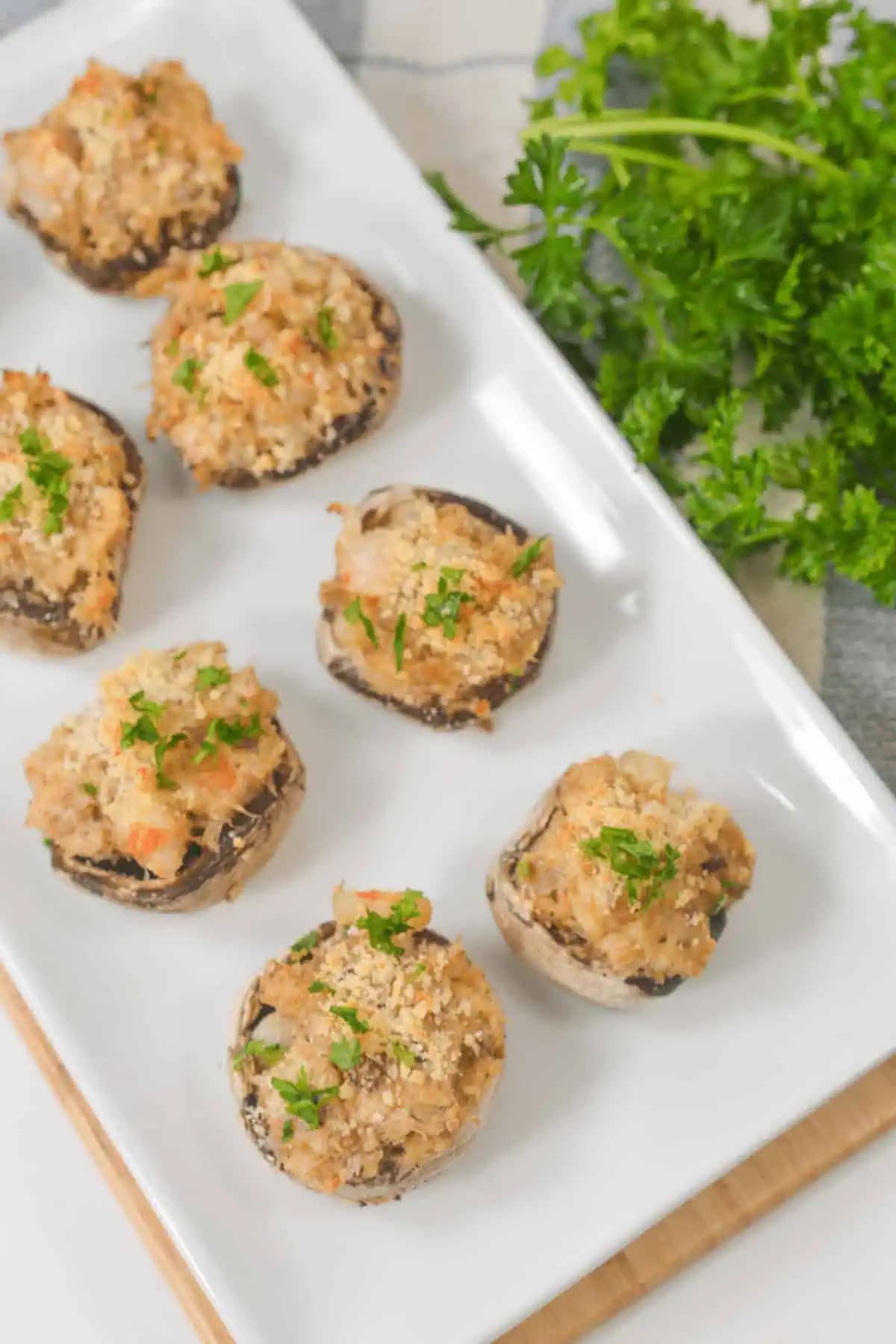 Shrimp and Crab Stuffed Portobello Mushrooms