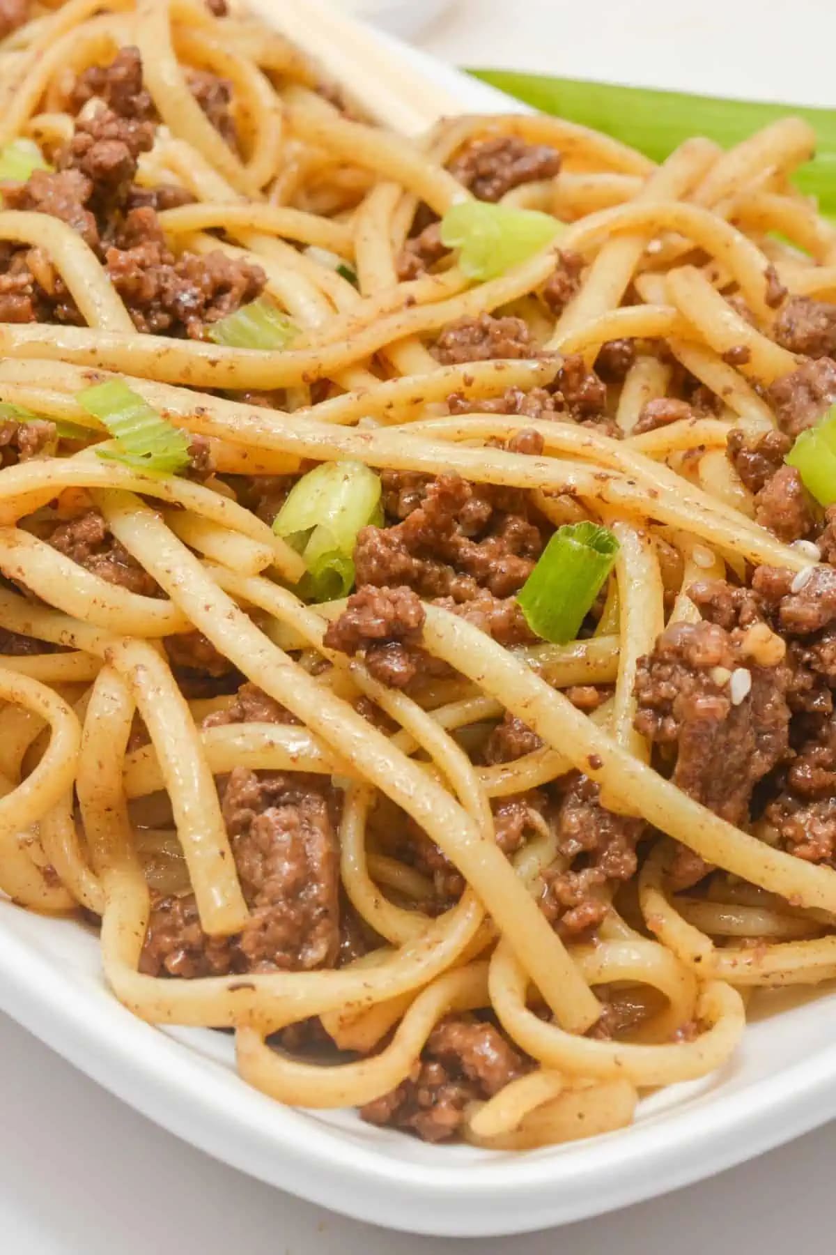 Mongolian Ground Beef Noodles