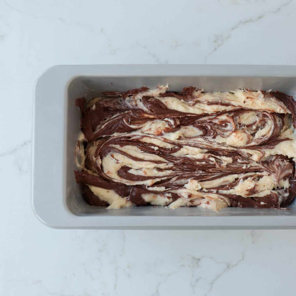 Marbled Pound Cake with Chocolate Icing