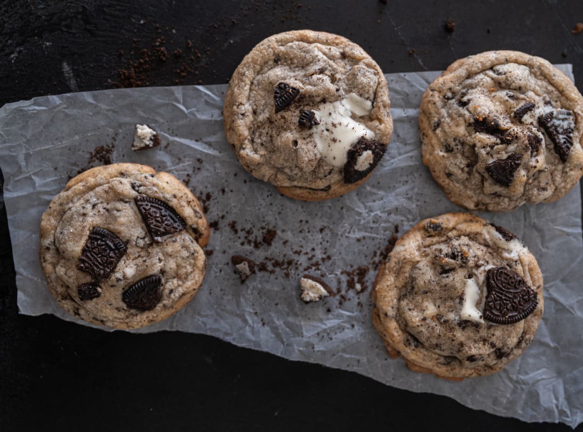 Bakery-Style Brown Butter Cookies and Cream Cookies