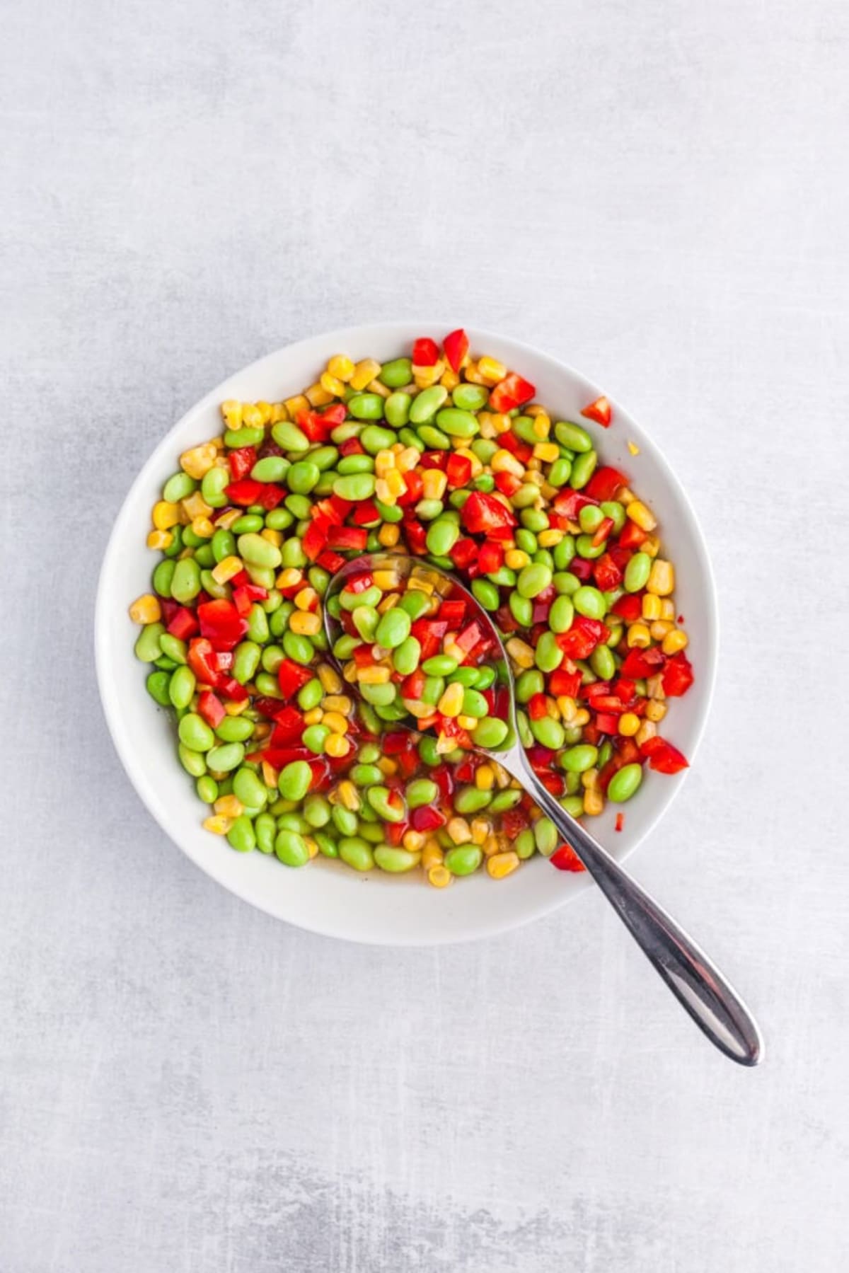 Edamame Bean Salad with Corn and Rice Vinegar