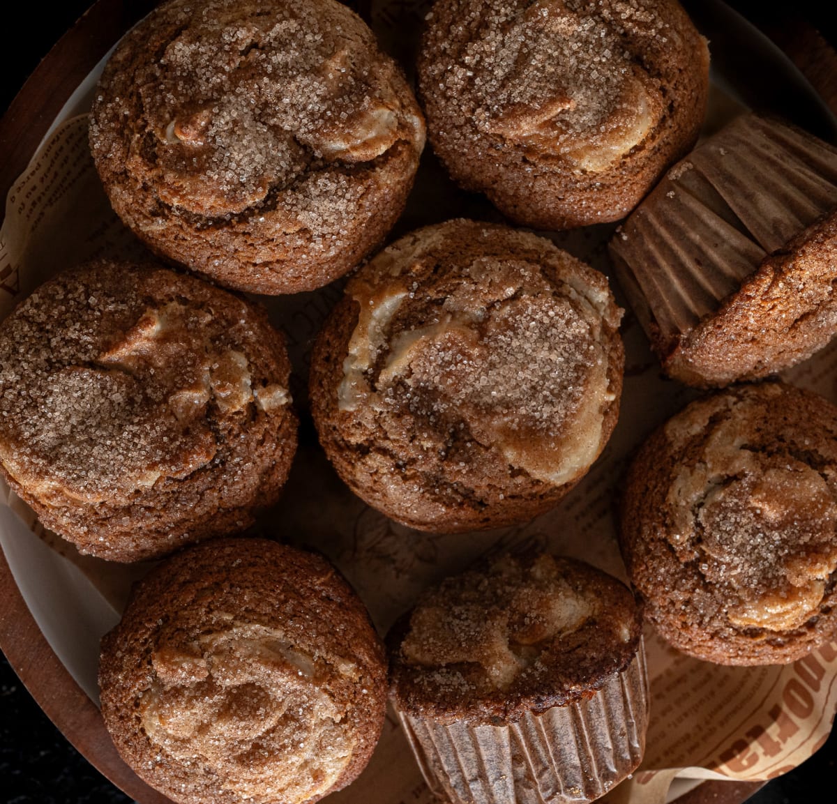 Brown Butter Gingerbread Muffins with Cream Cheese Swirl
