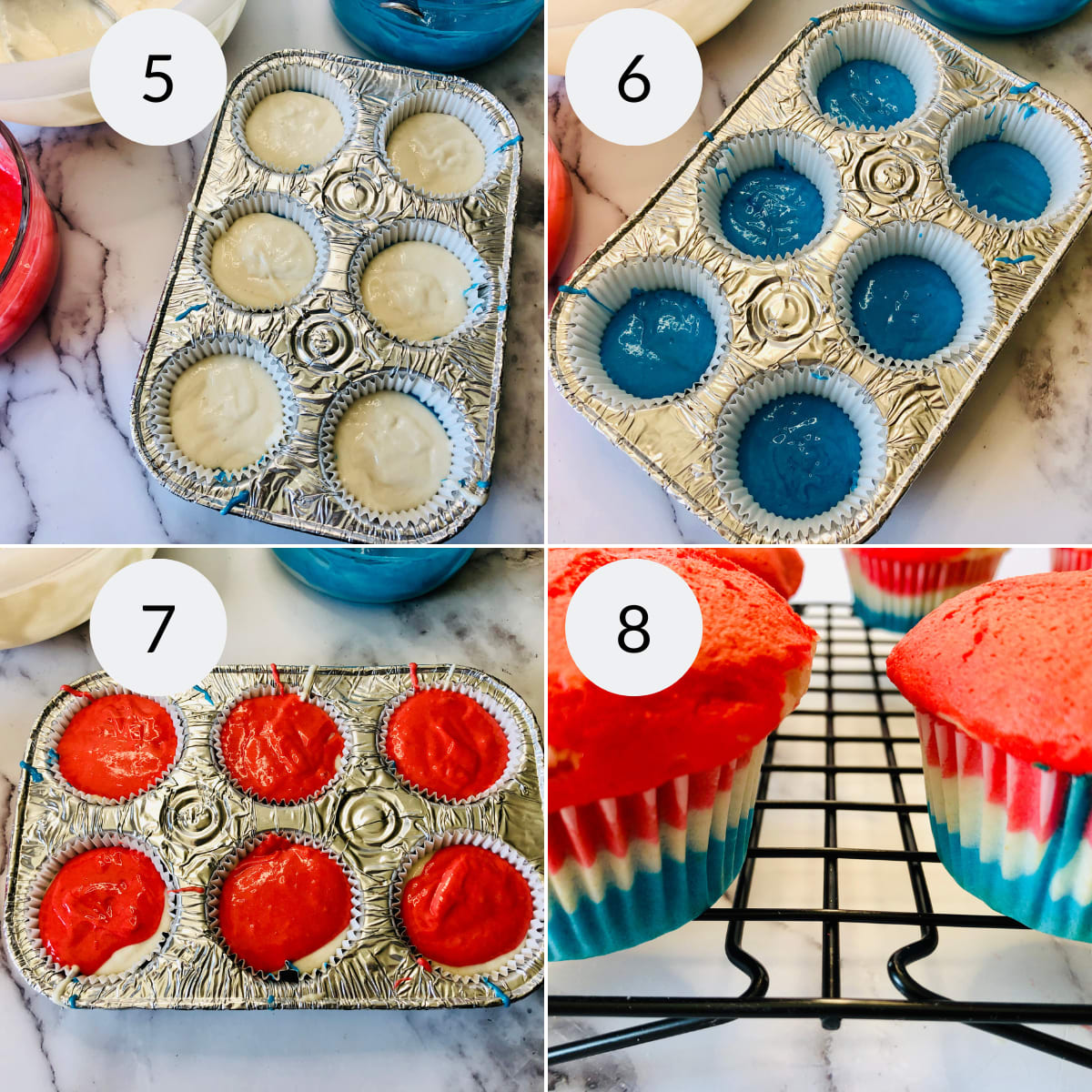 Red White and Blue Cupcakes