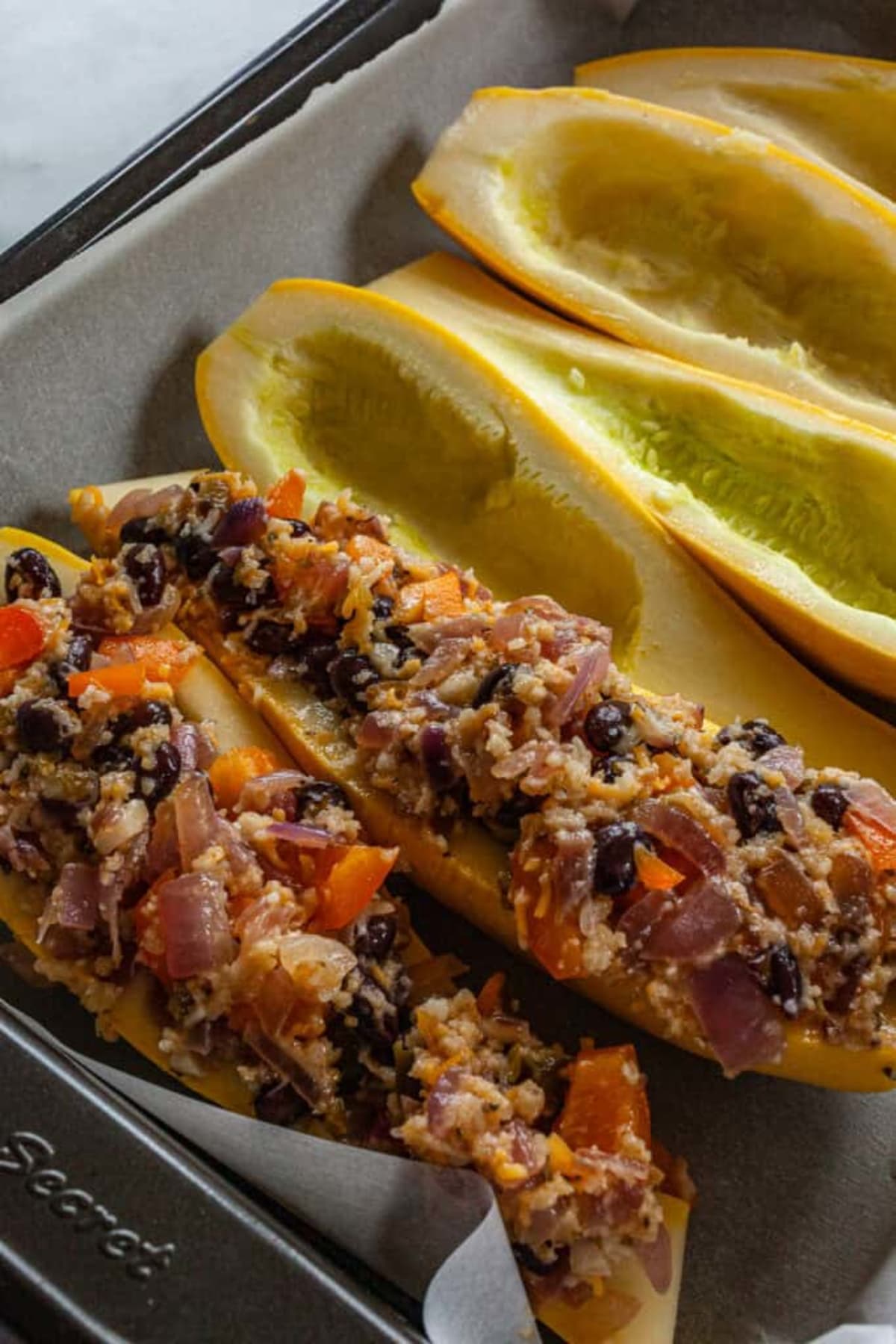 Southwestern Stuffed Summer Squash