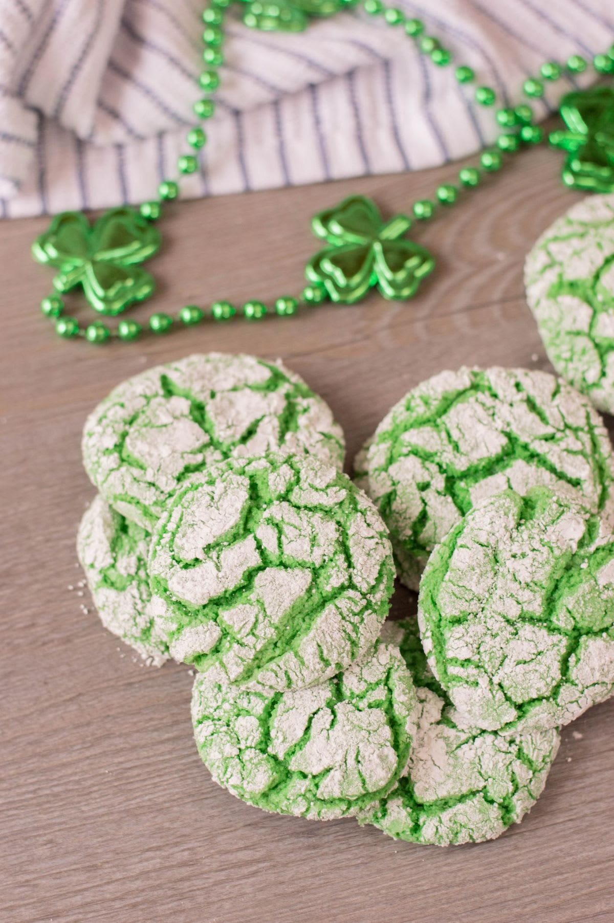 Green Vanilla Crinkle Cookies