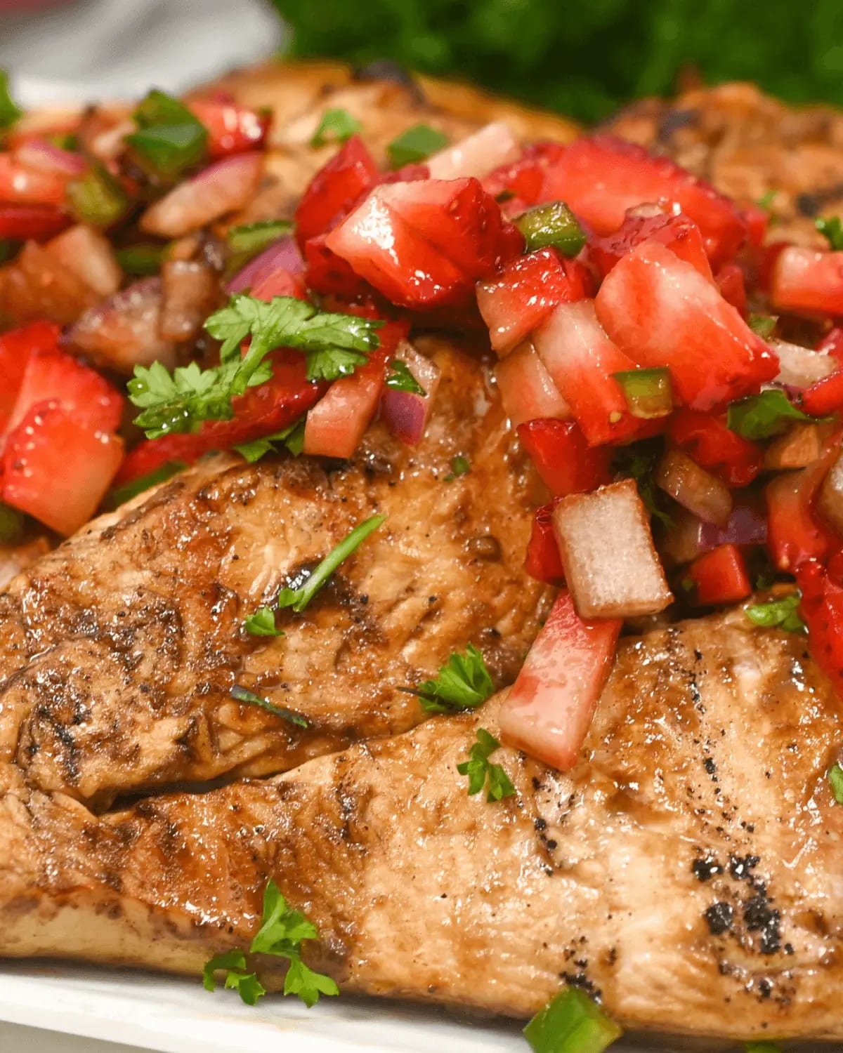 Grilled Balsamic Chicken with Strawberry Salsa