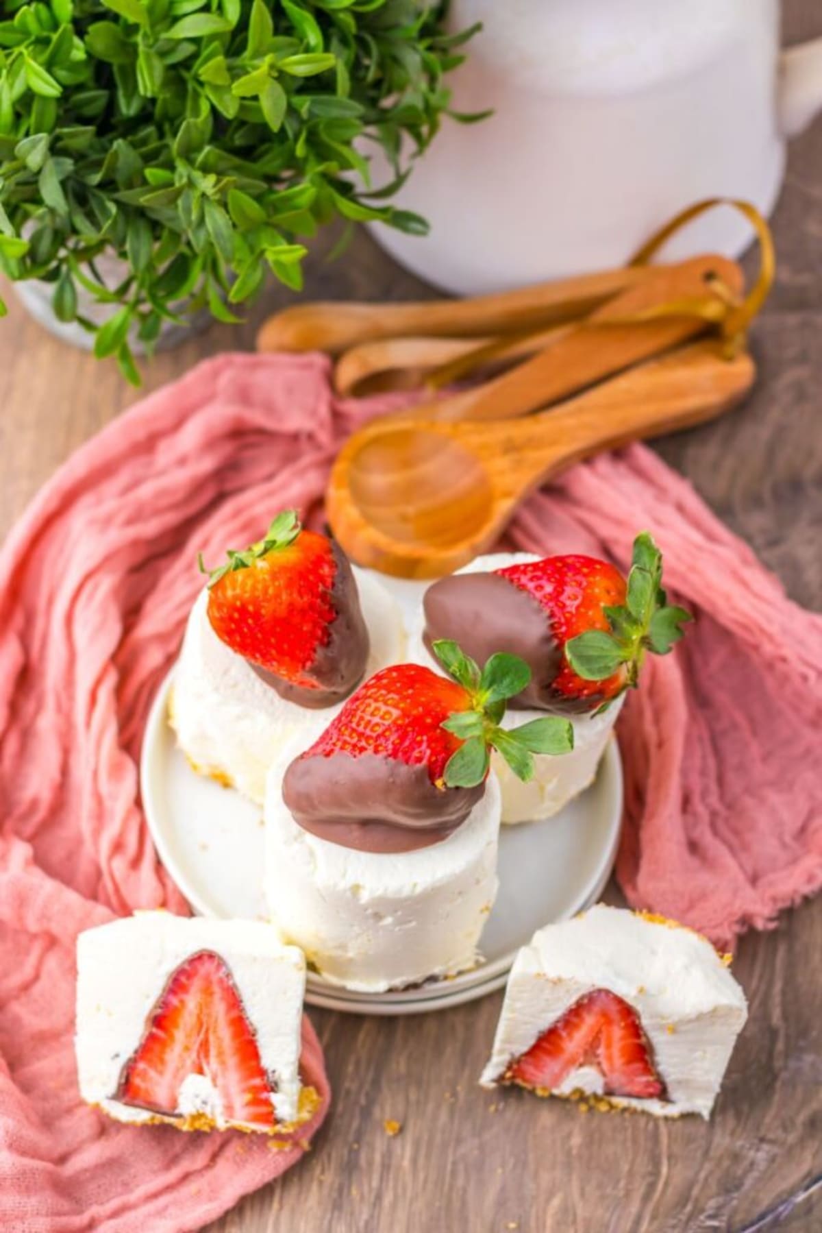 No-Bake Chocolate Strawberry Cheesecake