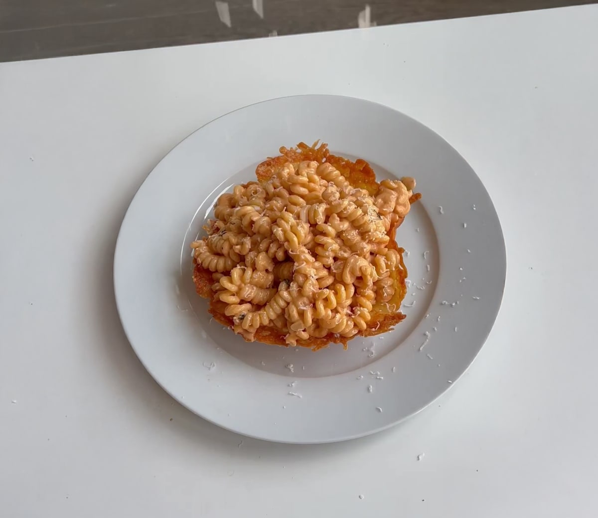 Parmesan Bowls with Creamy Tomato Pasta