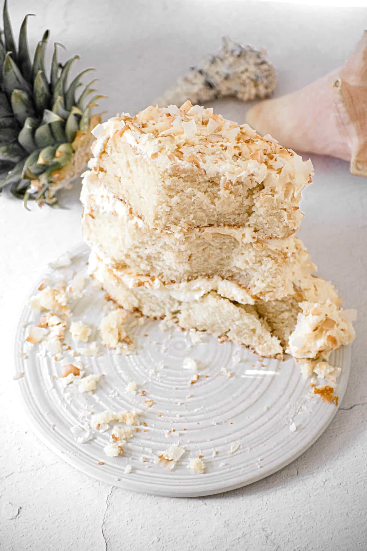 Piña Colada Cake with Coconut Swiss Meringue Buttercream