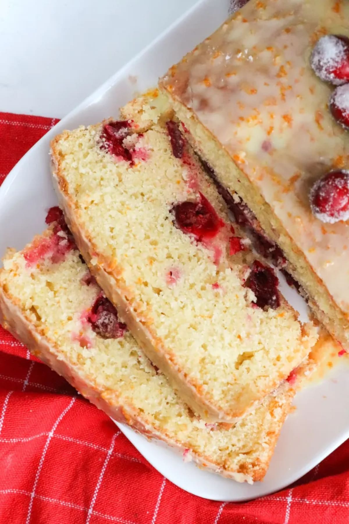 Easy Cranberry Orange Loaf Cake with Orange Glaze