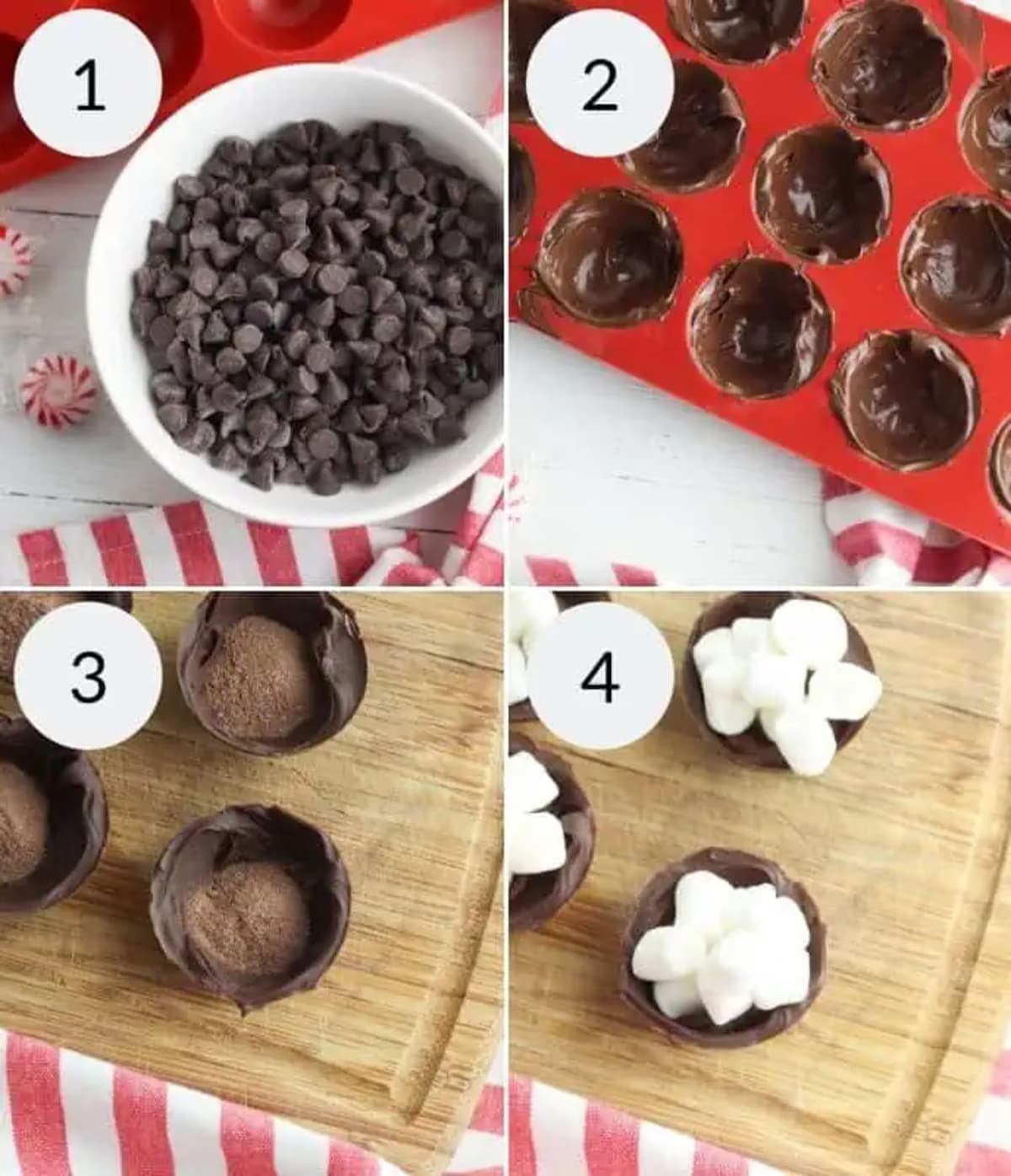 Peppermint Hot Chocolate Bombs