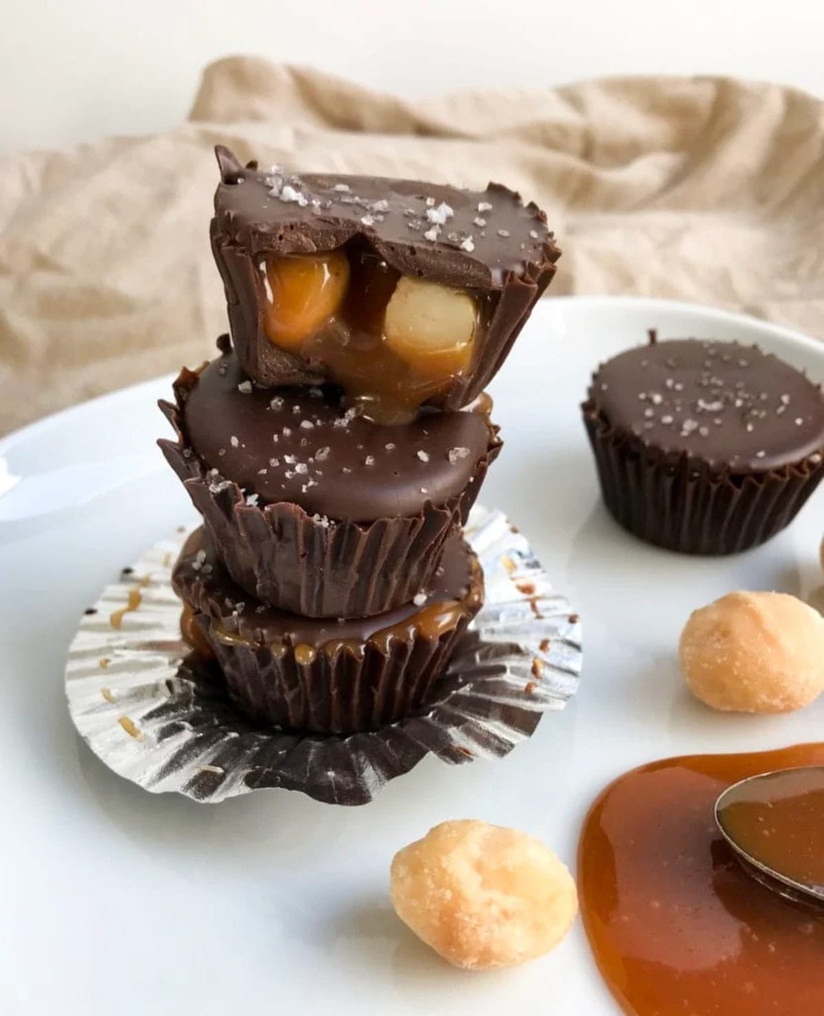 Salted Caramel Macadamia Cups