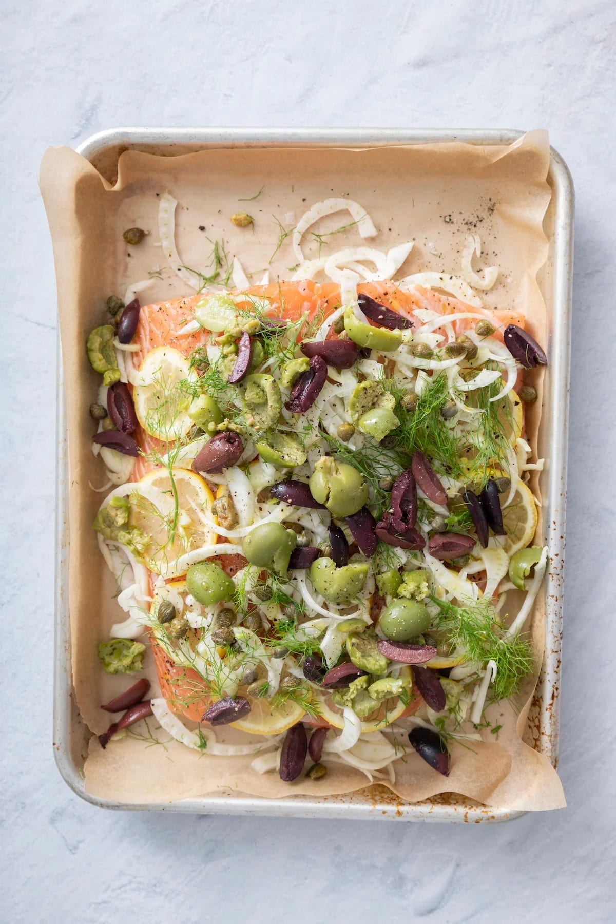 Salmon with Fennel, Citrus and Olives