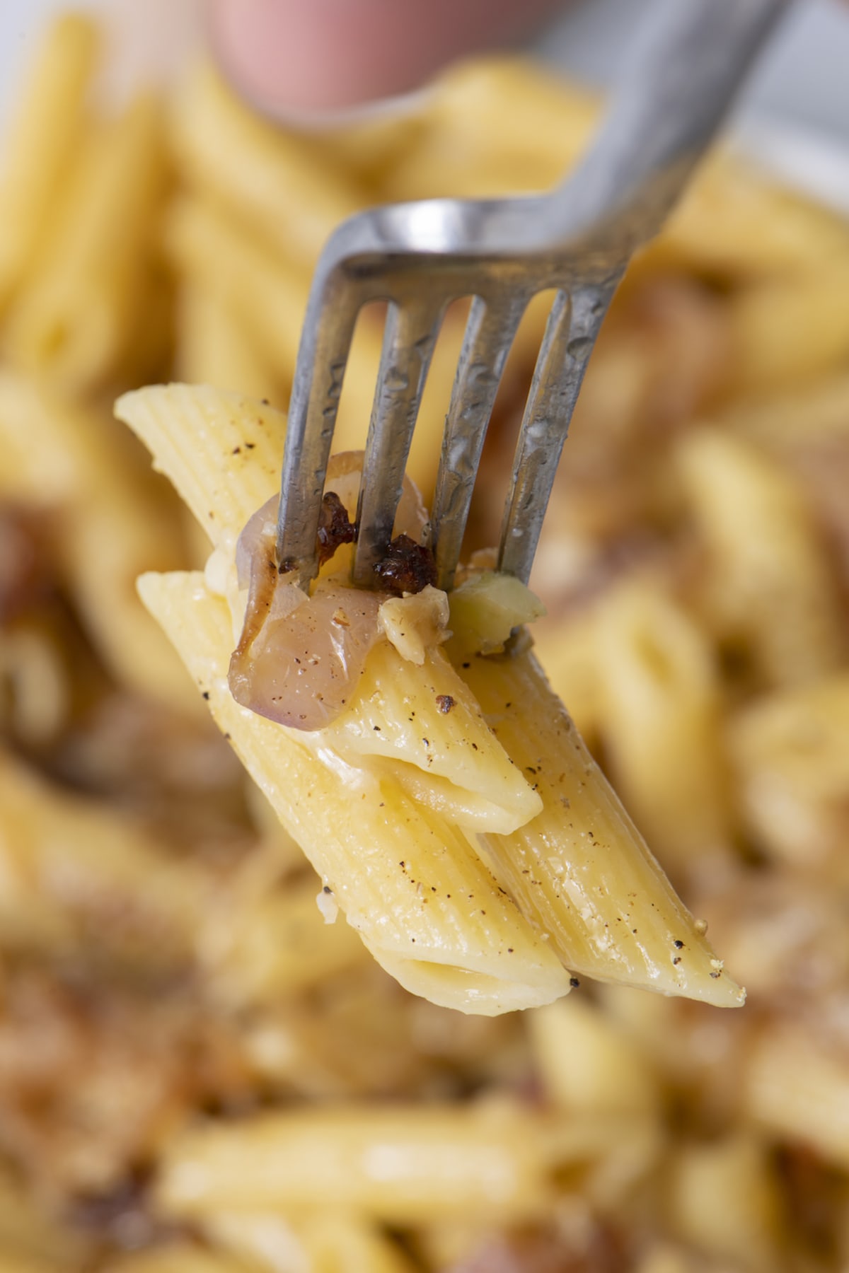 Caramelized Shallot Pasta with Gruyere