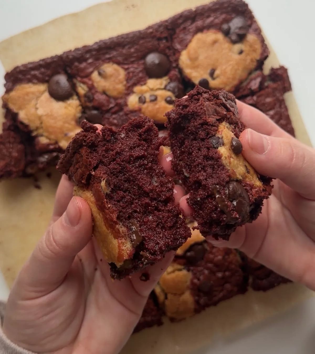 Red Velvet Brookies (Cookie + Brownie)