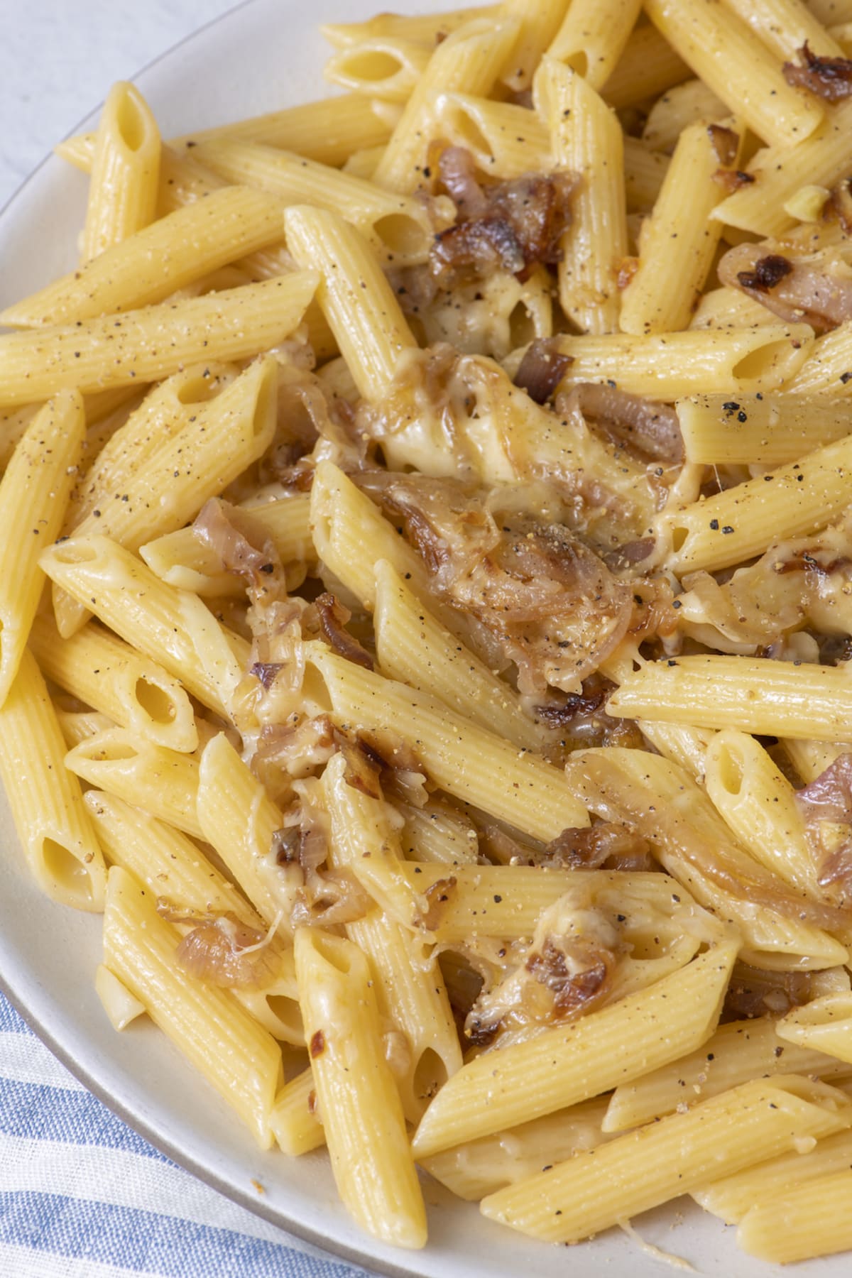 Caramelized Shallot Pasta with Gruyere