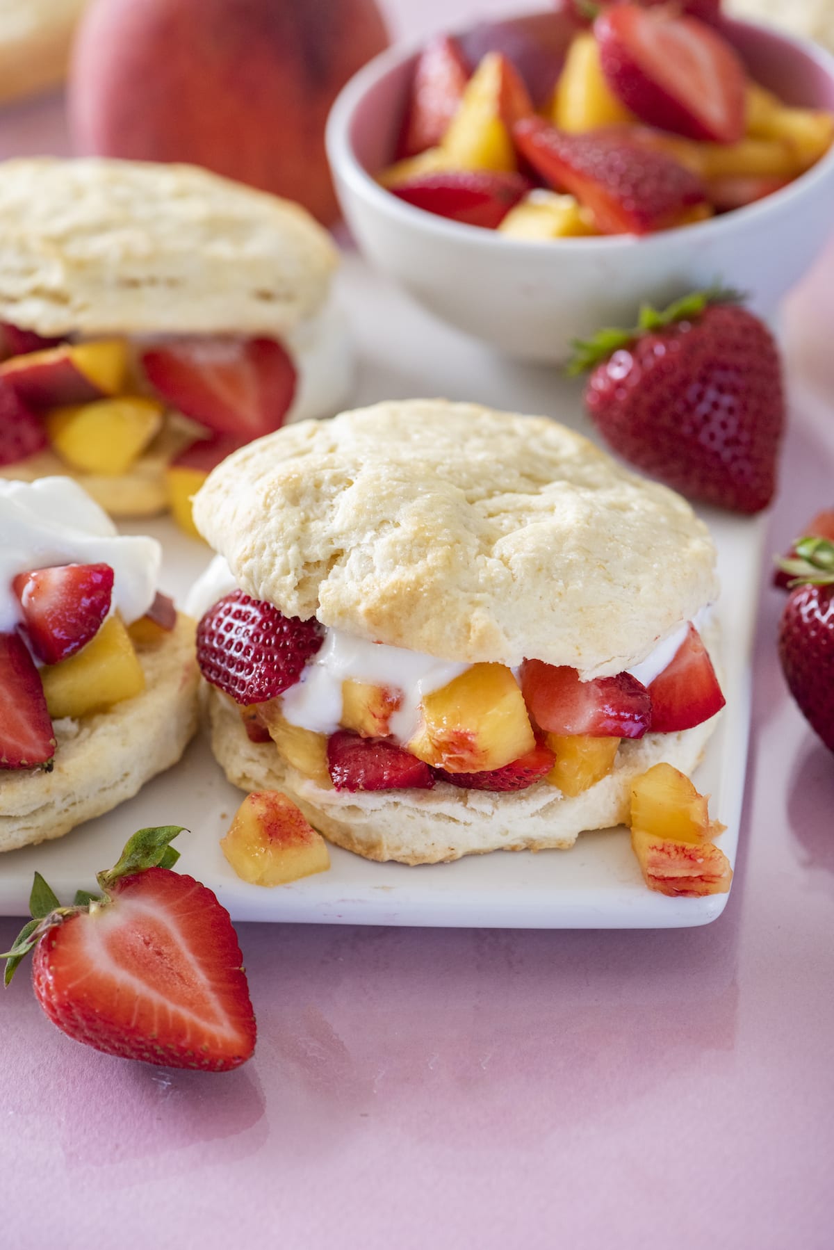 Peach & Strawberry Shortcakes