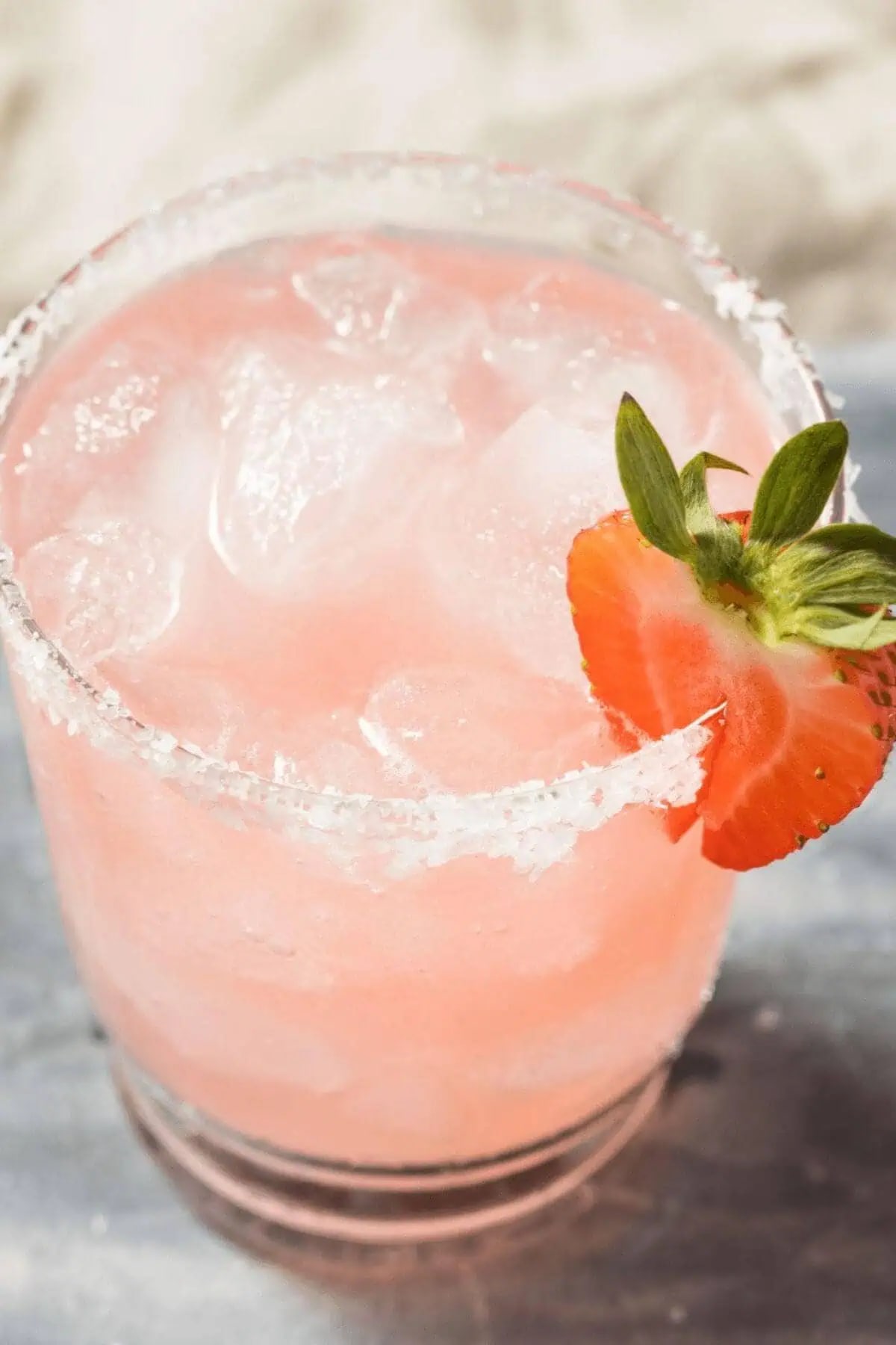 Strawberry Margarita on the Rocks