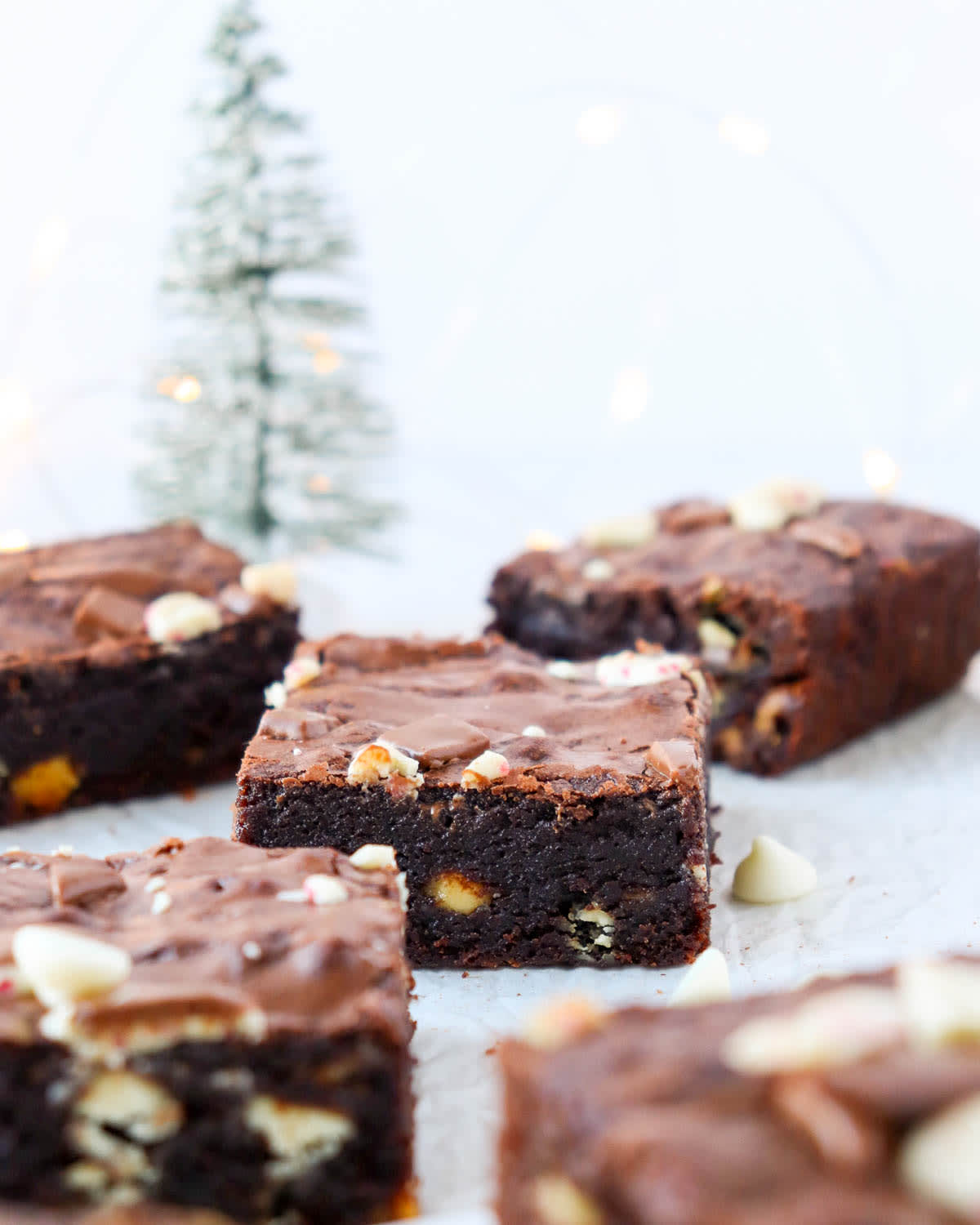 Peppermint Bark Fudge Brownies