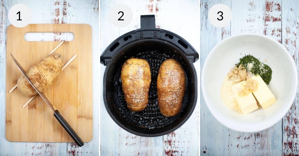Air Fryer Hasselback Potatoes