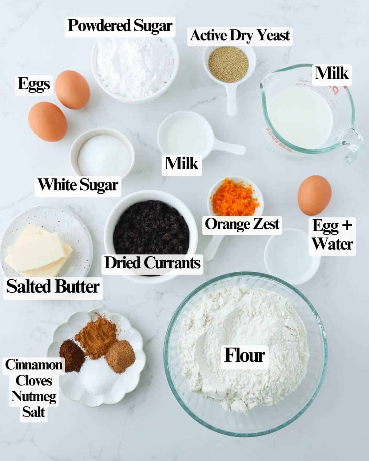 Currant Hot Cross Buns with Icing