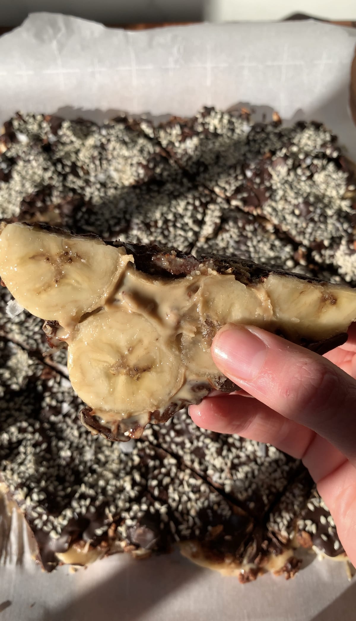 Sesame Granola Banana Bark