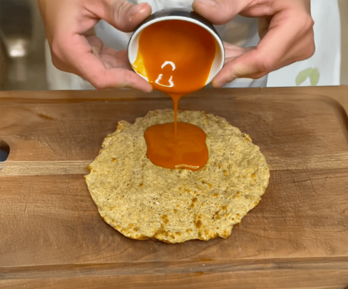 High Protein Chicken Buffalo Pizza