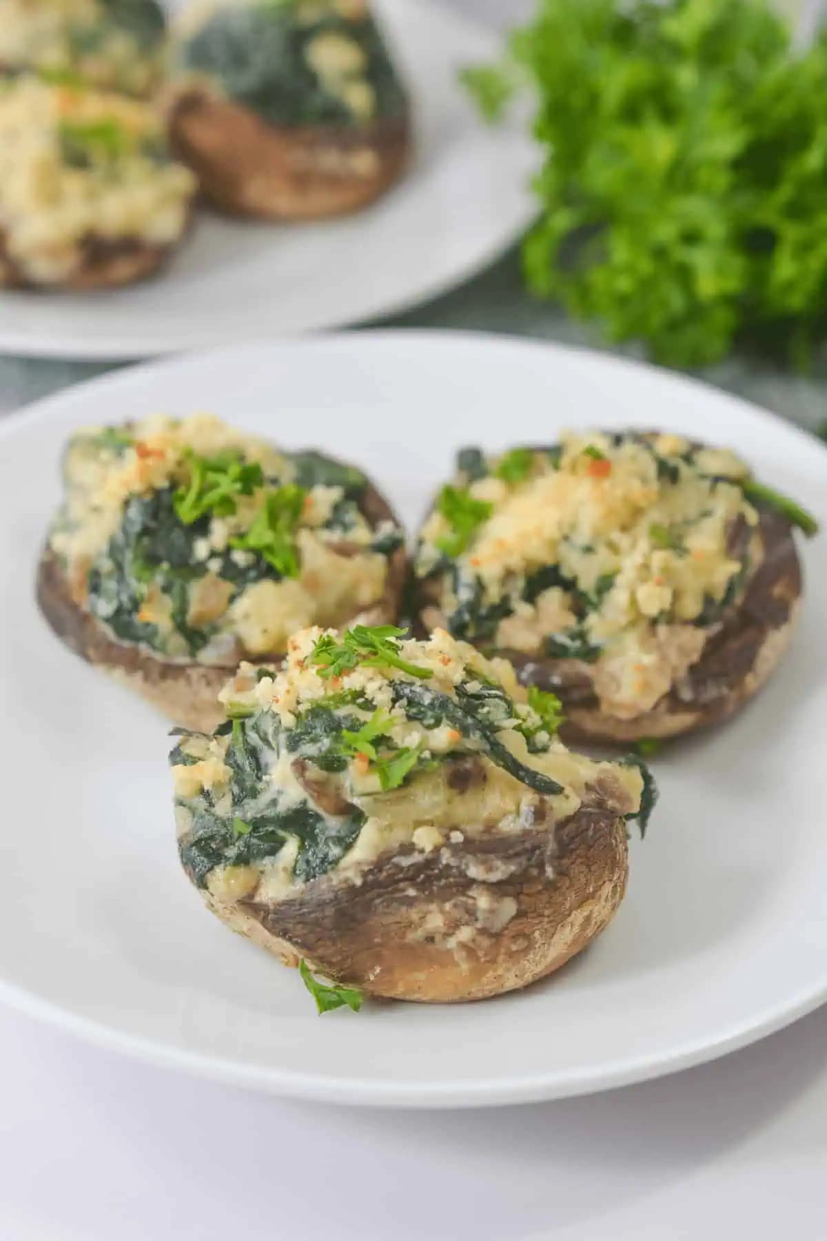 Spinach and Boursin Cheese Stuffed Mushrooms