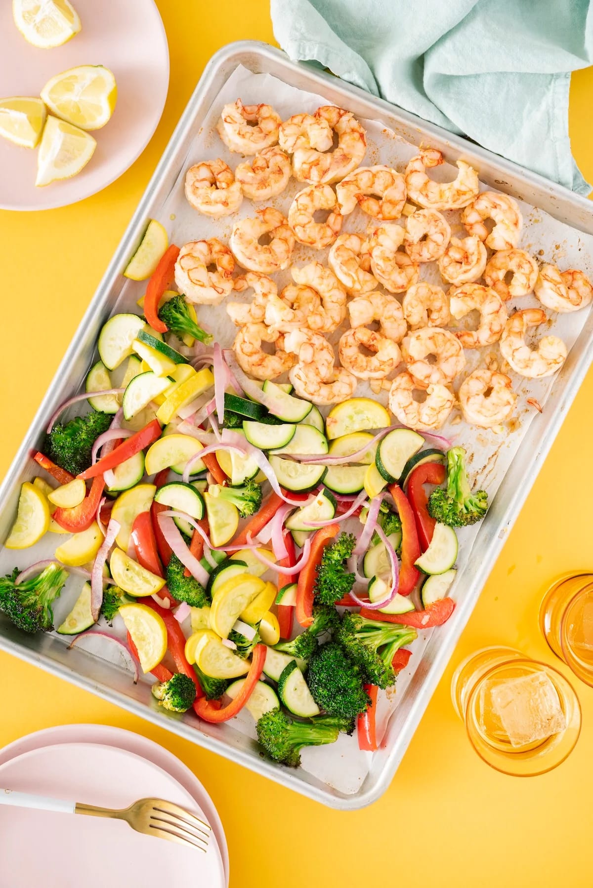 One Sheet Pan Shrimp and Vegetable Dinner