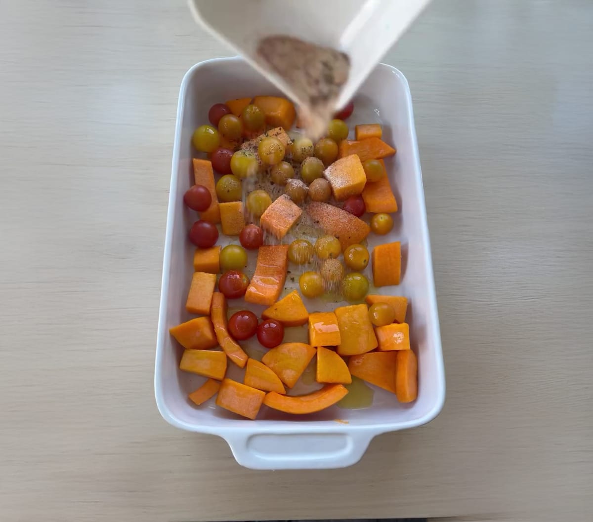 Roasted Butternut Squash & Tomato Pasta with Mozzarella