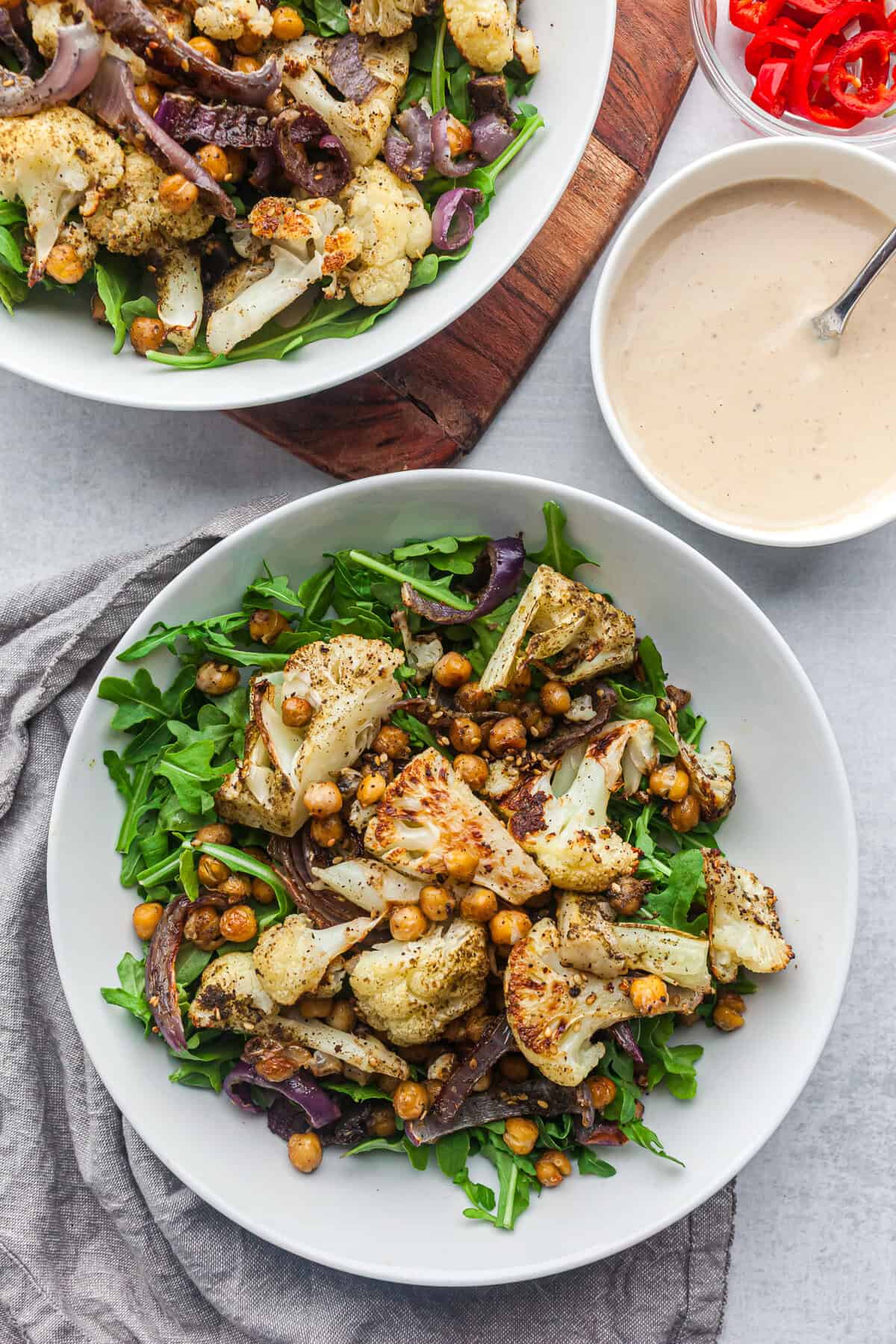 Roasted Cauliflower and Chickpea Salad