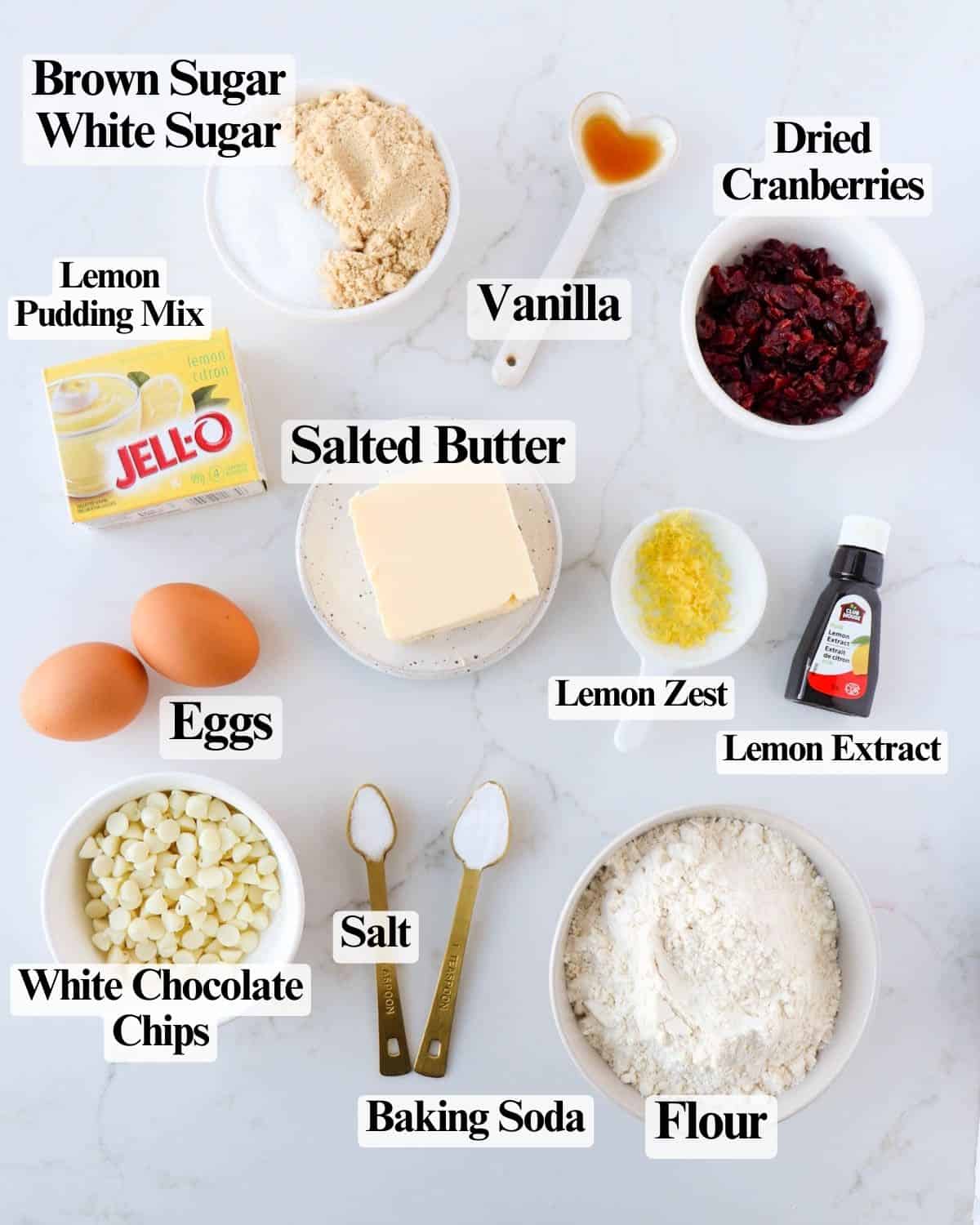 White Chocolate Cranberry Lemon Cookies