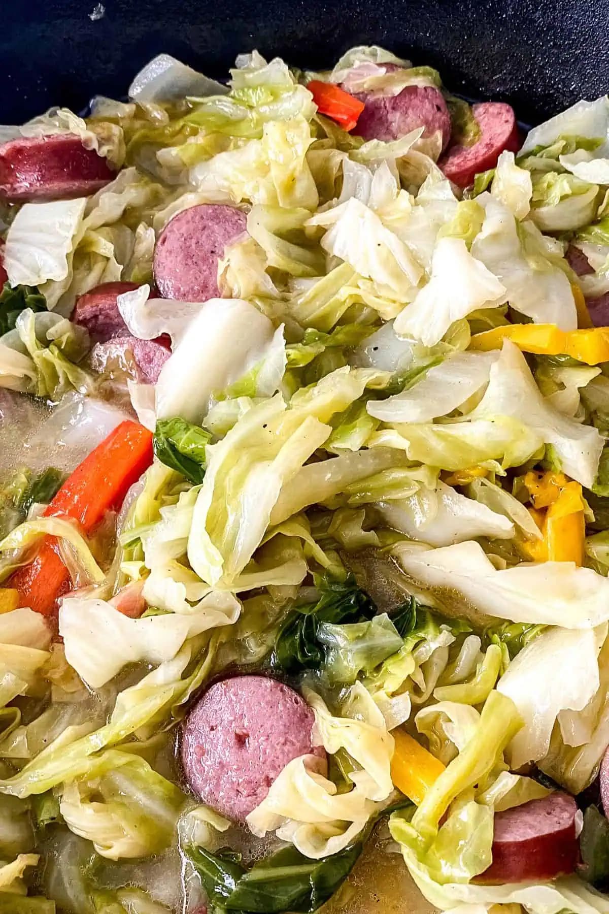 Fried Cabbage and Sausage