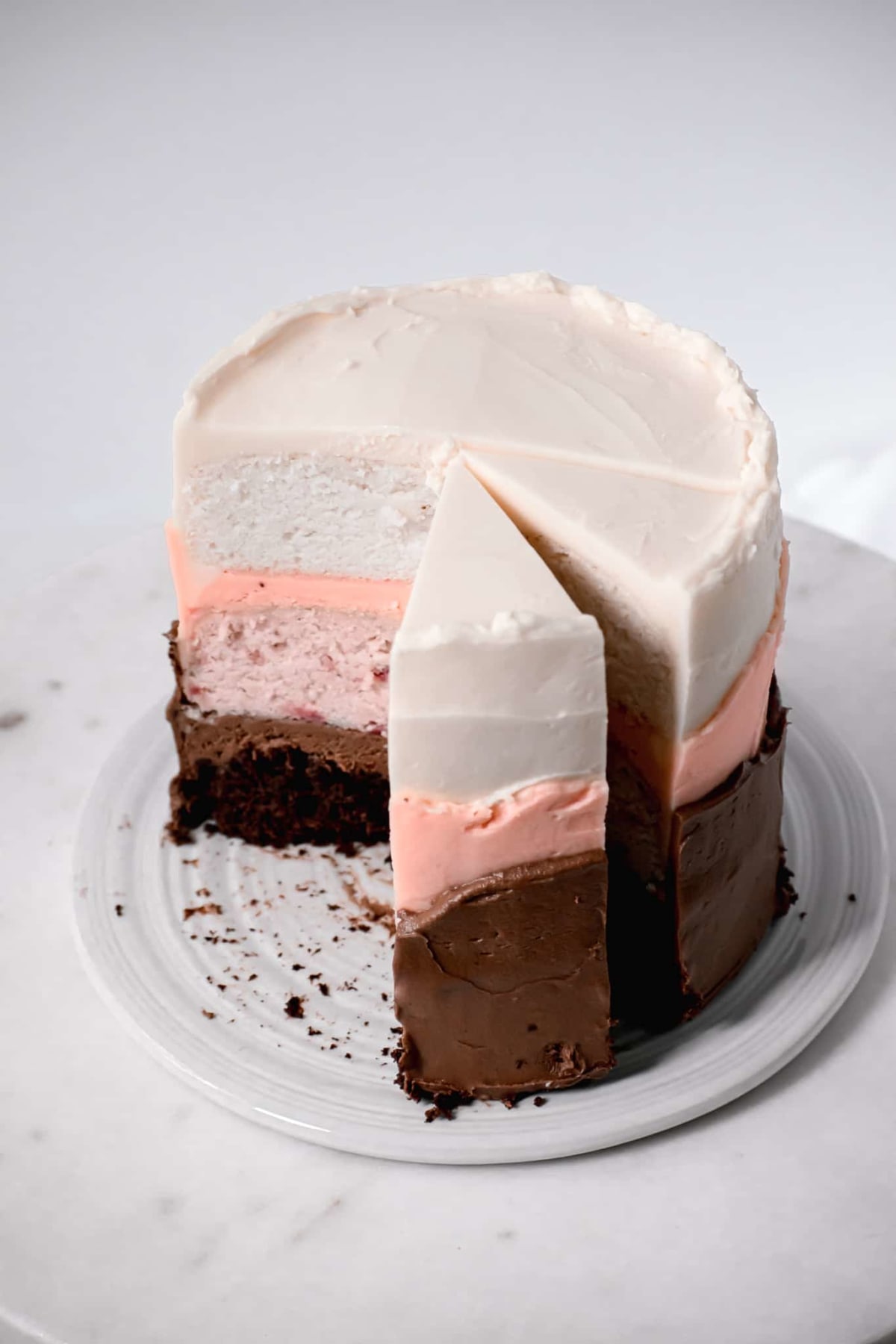 Neapolitan Cake with Swiss Meringue Buttercream