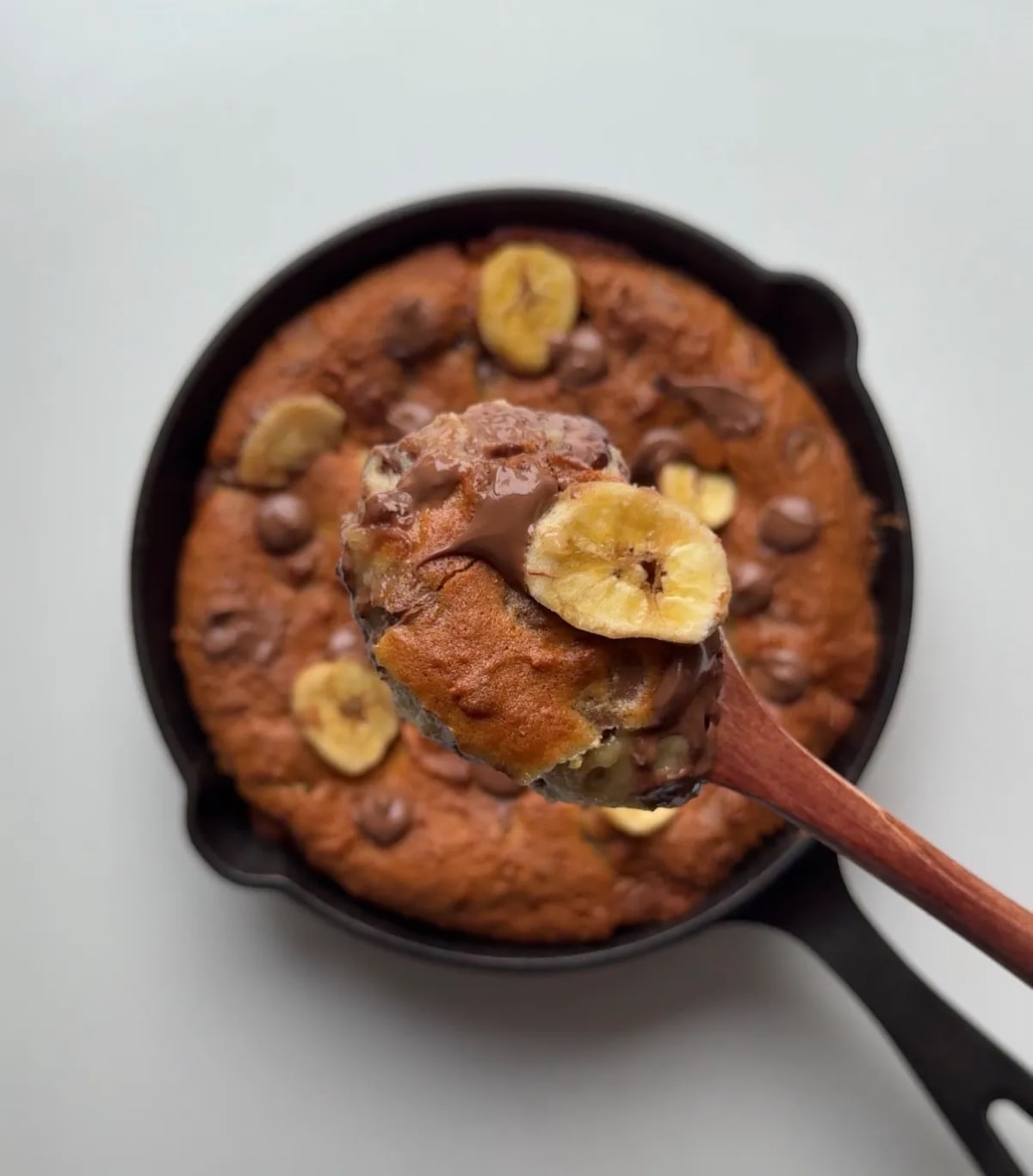 Nutella Stuffed Banana Bread Cookie Pie