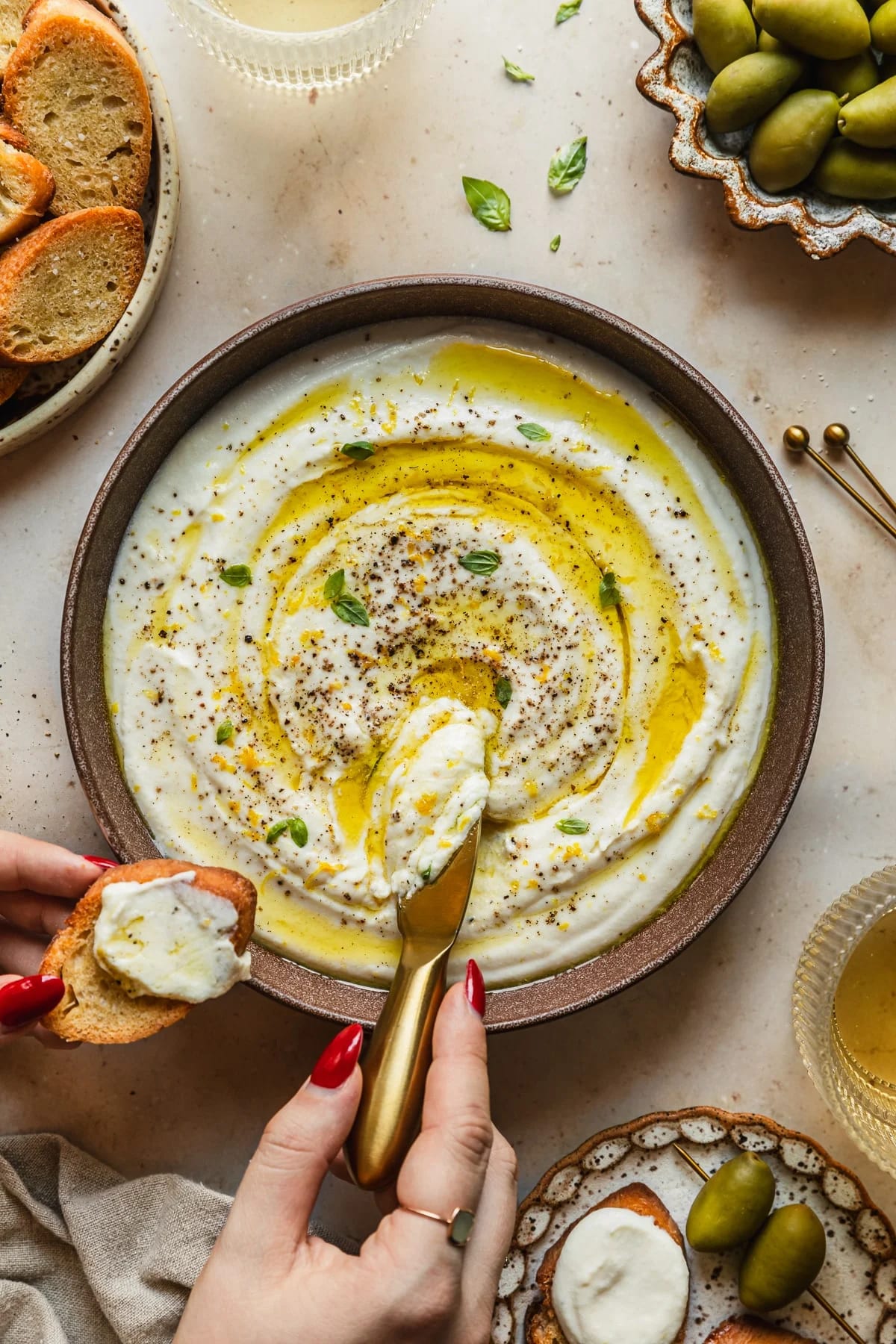 10-Minute Lemony Whipped Ricotta Dip