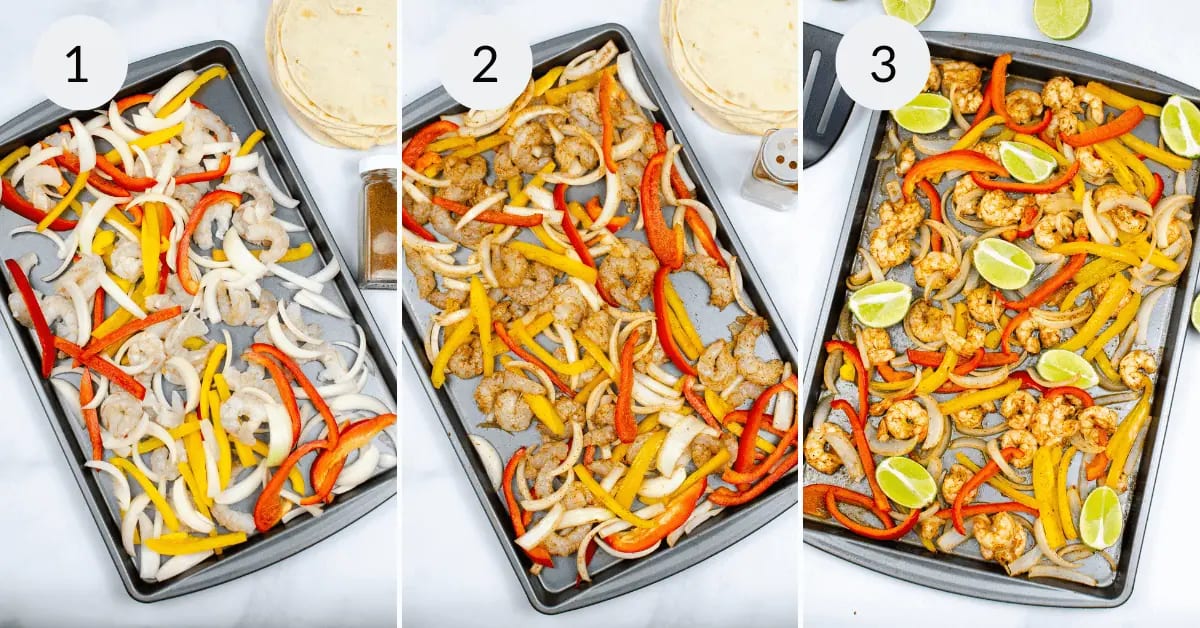 Shrimp Baking Sheet Fajitas