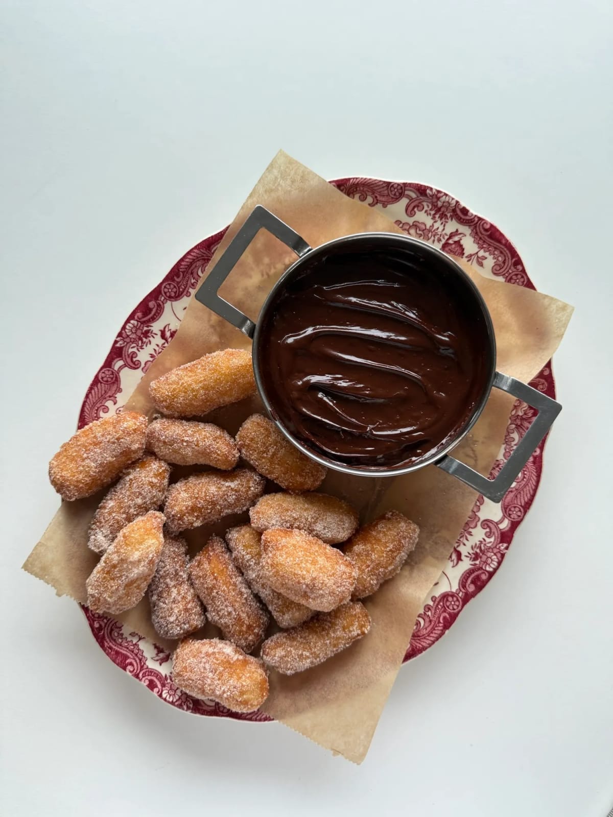 Churro Bites with Homemade Chocolate Sauce