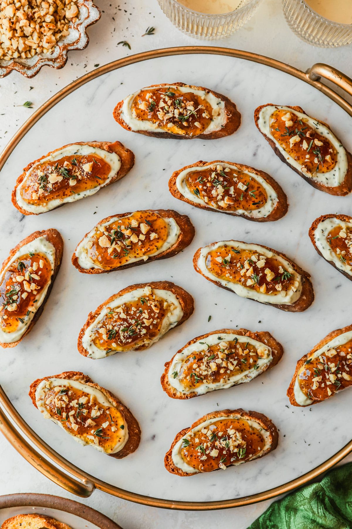 Figgy Goat Cheese Crostini with Honey