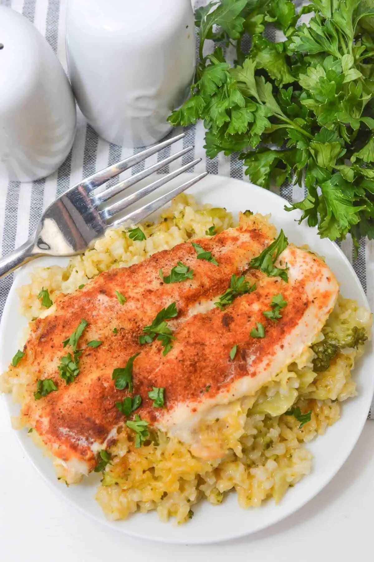 Cheesy Chicken Broccoli and Rice Casserole