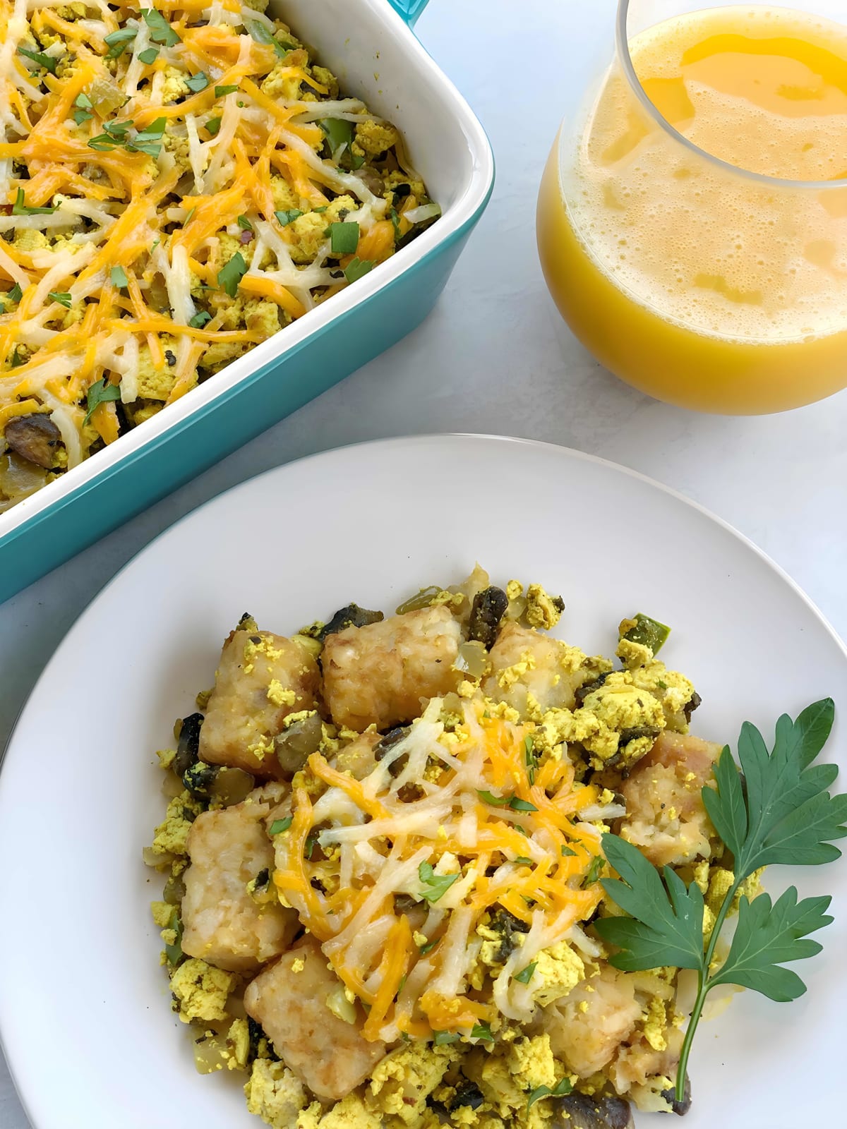 Tofu Scramble Tater Tot Casserole