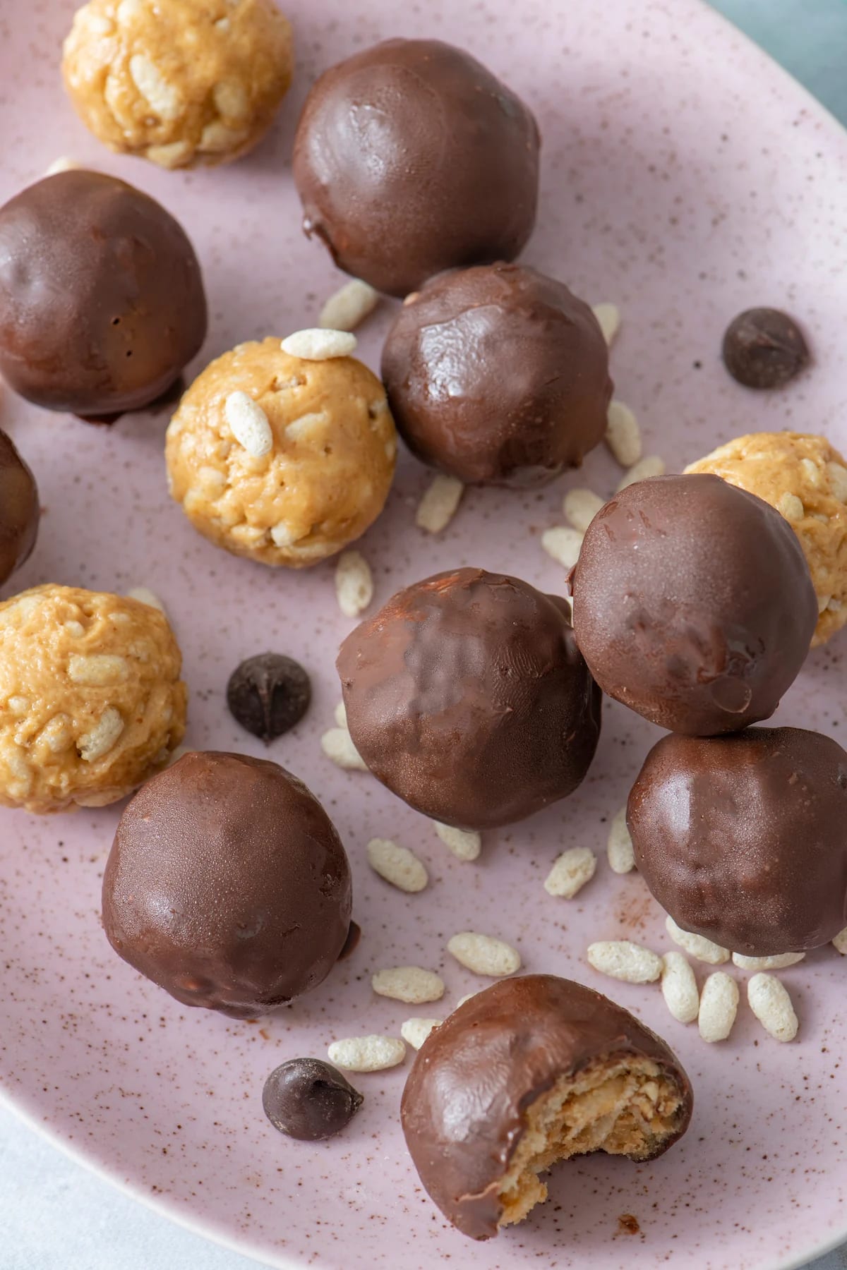 Chocolate Covered Crispy Rice Bites