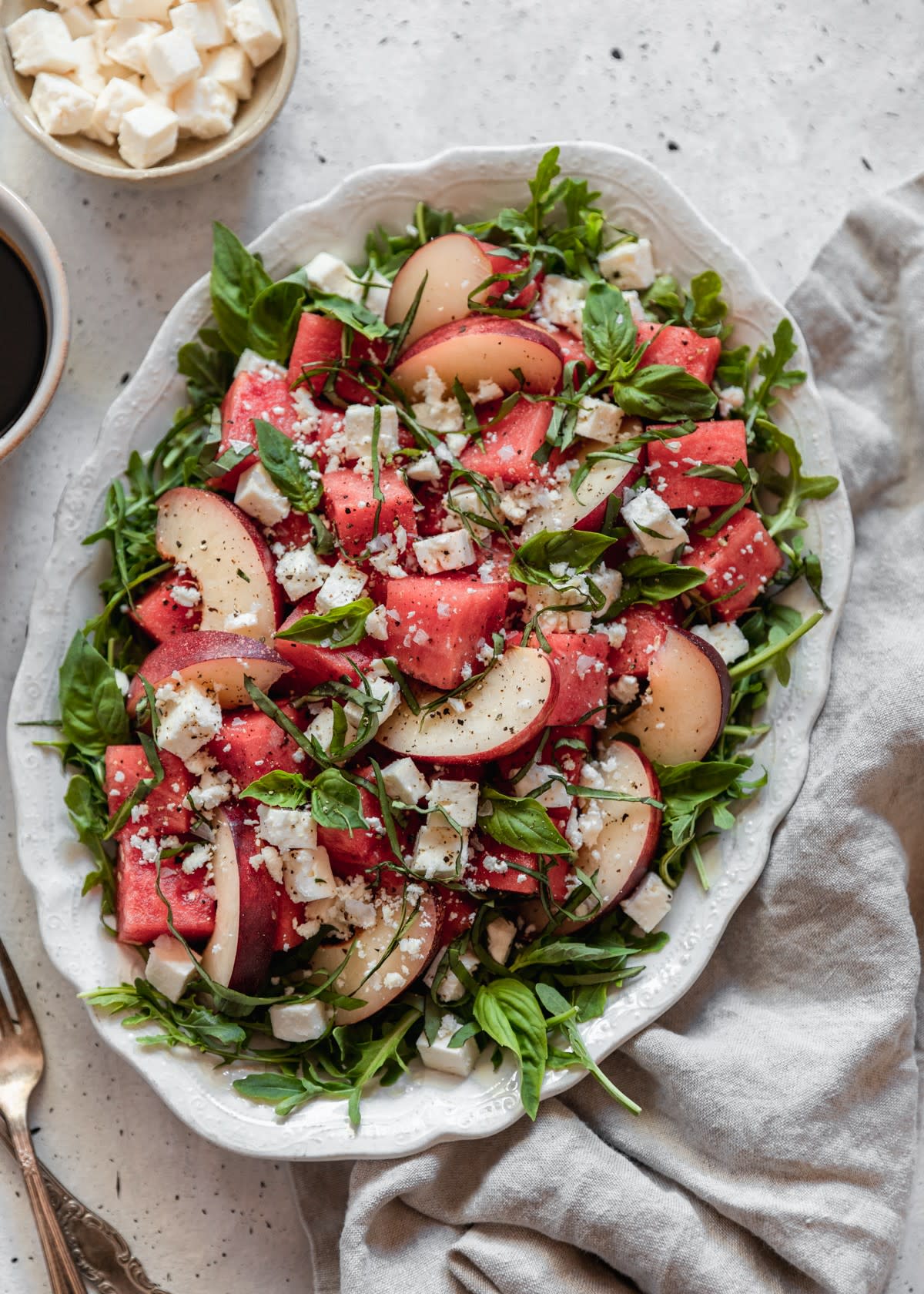 Watermelon Salad With Feta & Nectarines