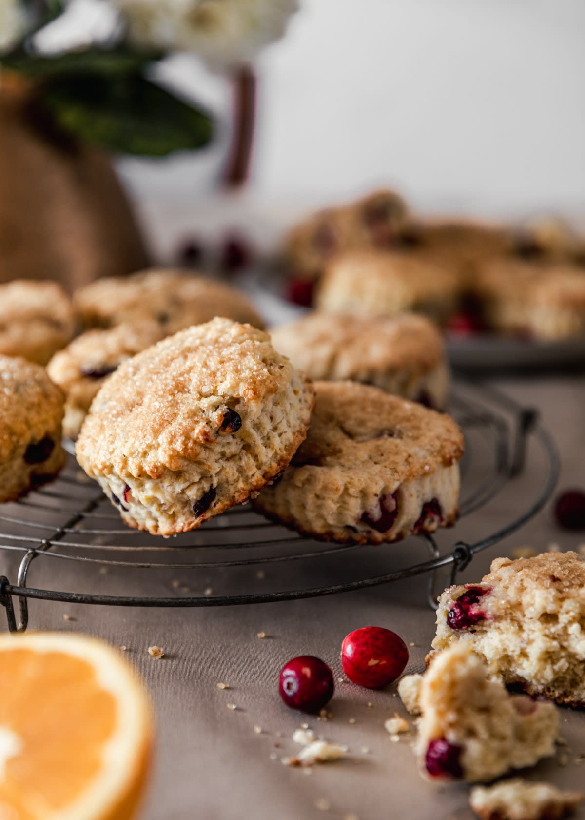 Cranberry Orange Scones With Candied Ginger