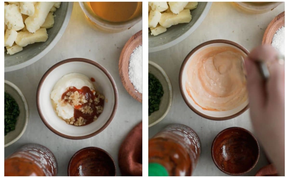 Tempura Fried Cheese Curds With Sriracha Mayo