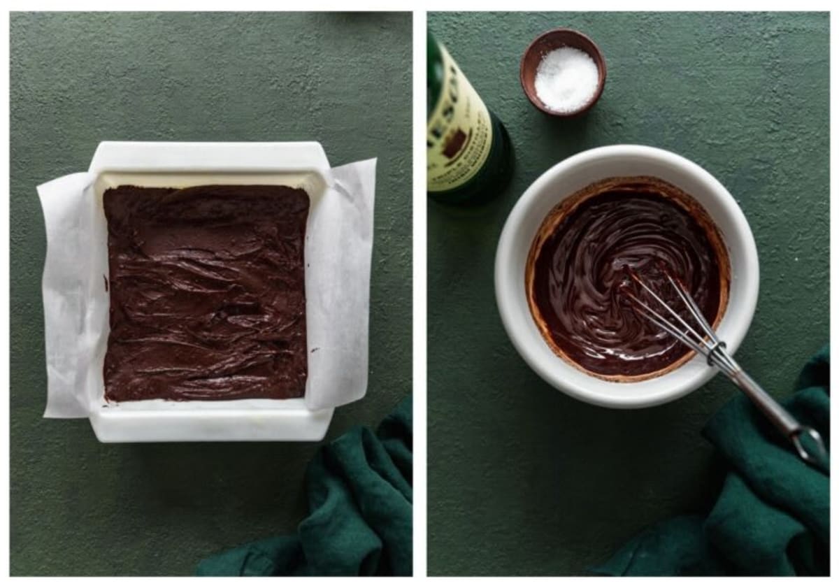 Fudgy Irish Coffee Brownies With Whiskey Ganache