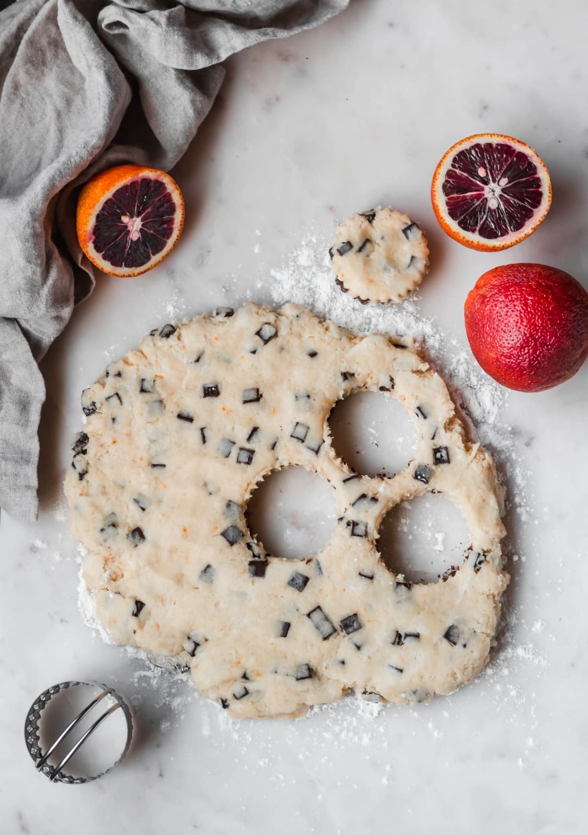 Chocolate Chip Scones + Blood Orange Glaze